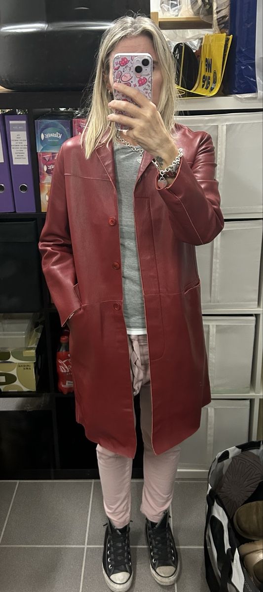 Jacken: Giacca pelle rossa bordeaux – Gebraucht aus Sorengo von at217 3