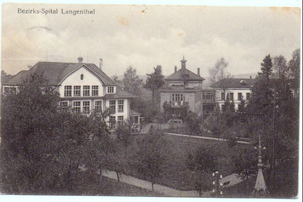 Cartoline postali: LANGENTHAL Bezirks-Spital – Usato da Jona venduto da philajona