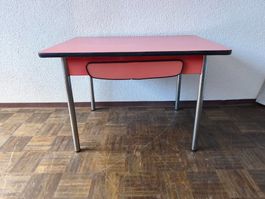 Vintage Tisch mit Schublade Kelko rot Beistelltisch 70er Jah