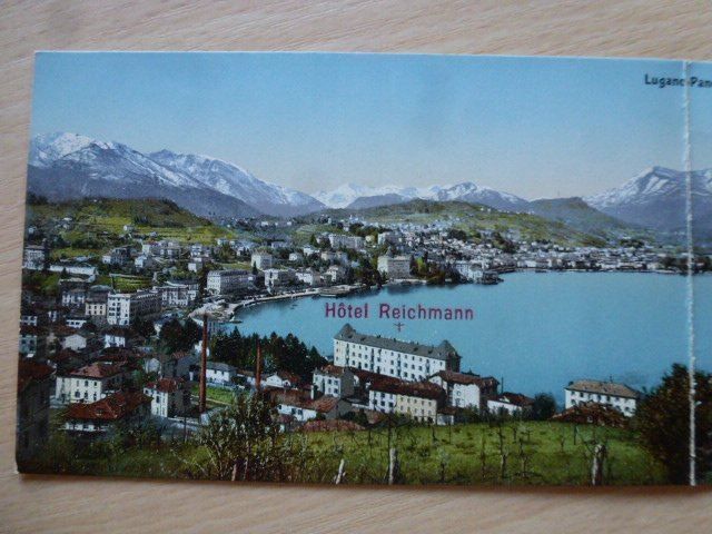 Cartoline postali: Doppelansichtskarte Lugano-Panorama – Usato da Walkringen venduto da Casablanca777 1