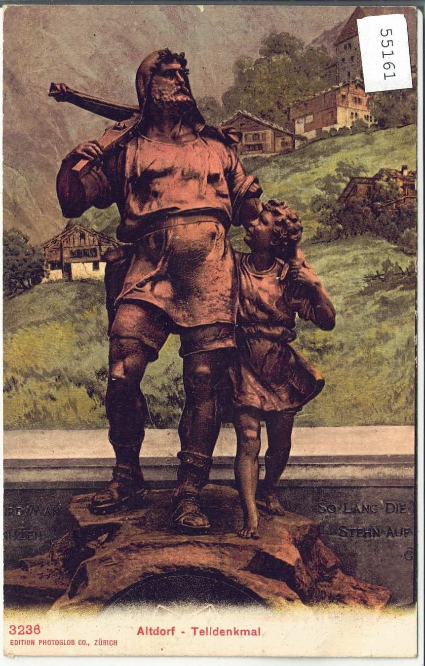 Ansichtskarten: Altdorf - Telldenkmal - Litho – Gebraucht aus Ettingen von Kartenplanet
