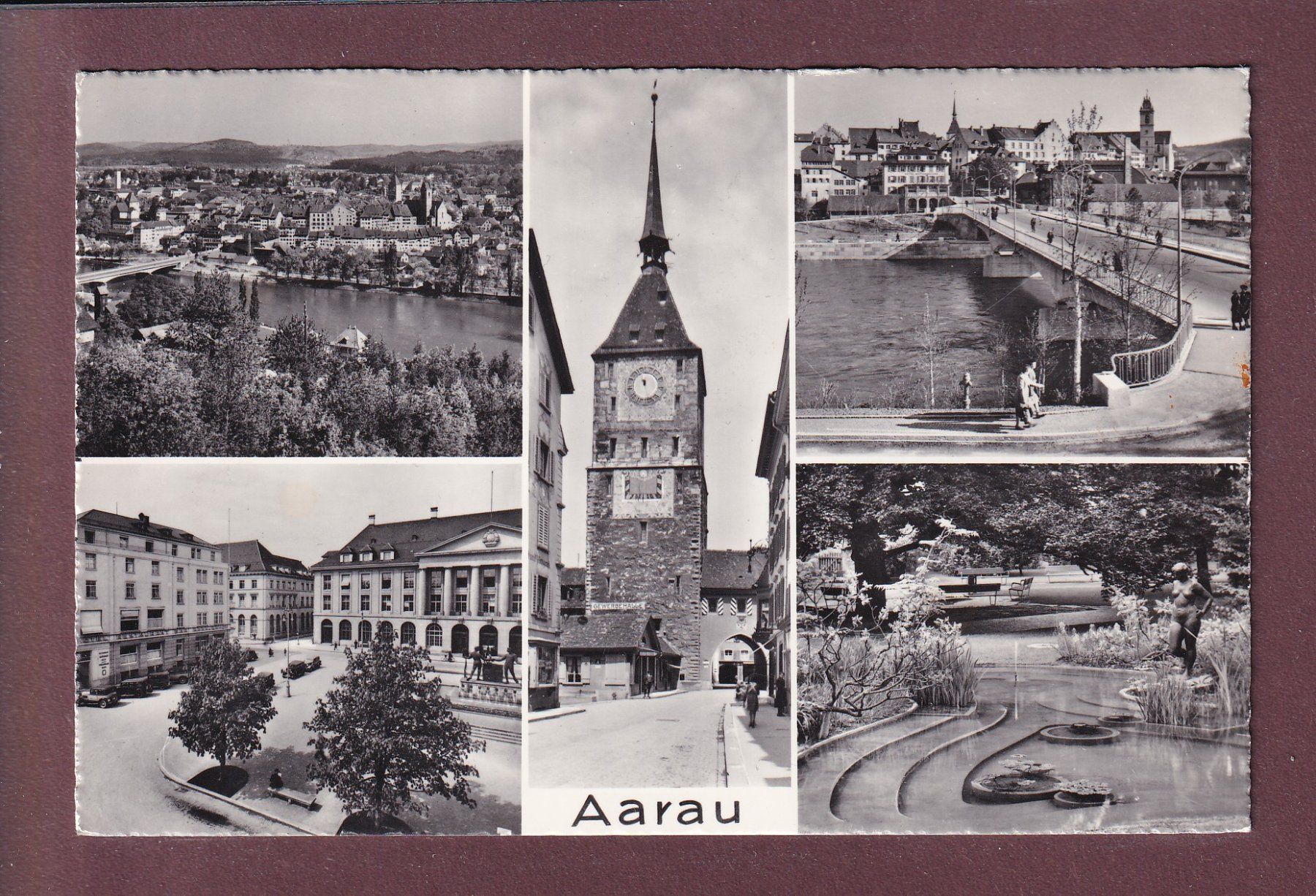 Cartoline postali: AARAU - 5 Bilder – Usato da Pully venduto da nicecards