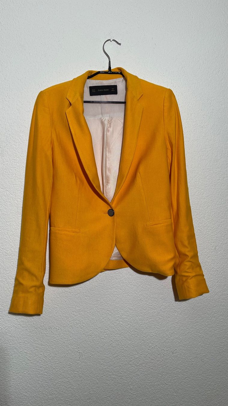 Zara Giacche: ZARA BASIC S M  28/NP65CHF Blazer Jacke Viscose Pe Gelb – Nuovo (secondo la descrizione) da Kölliken venduto da Hap-7 6