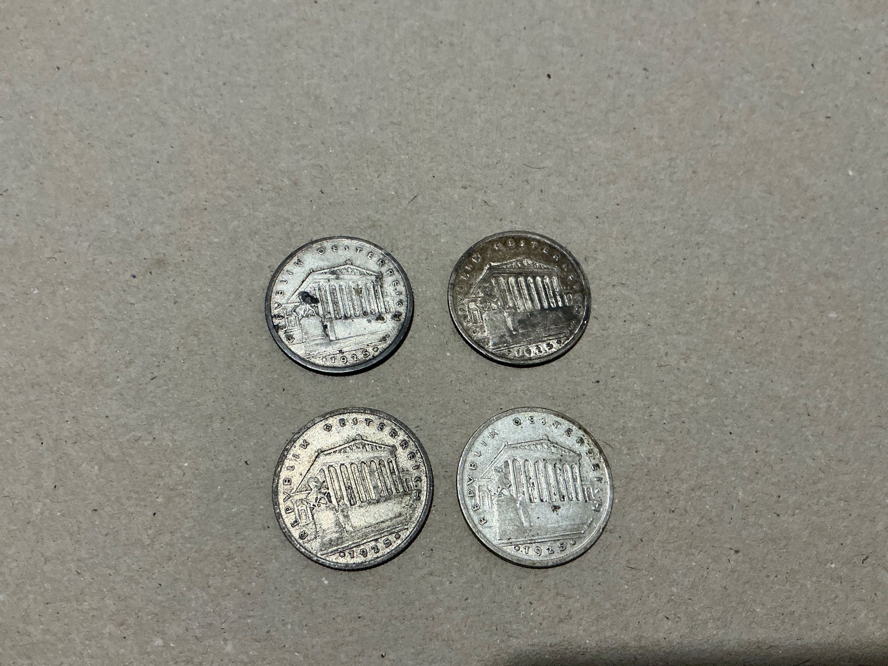 Tutti le monete: 4 x 1 Schilling Österreich Silber 1925 – Usato da Dietikon venduto da Numi2000 1