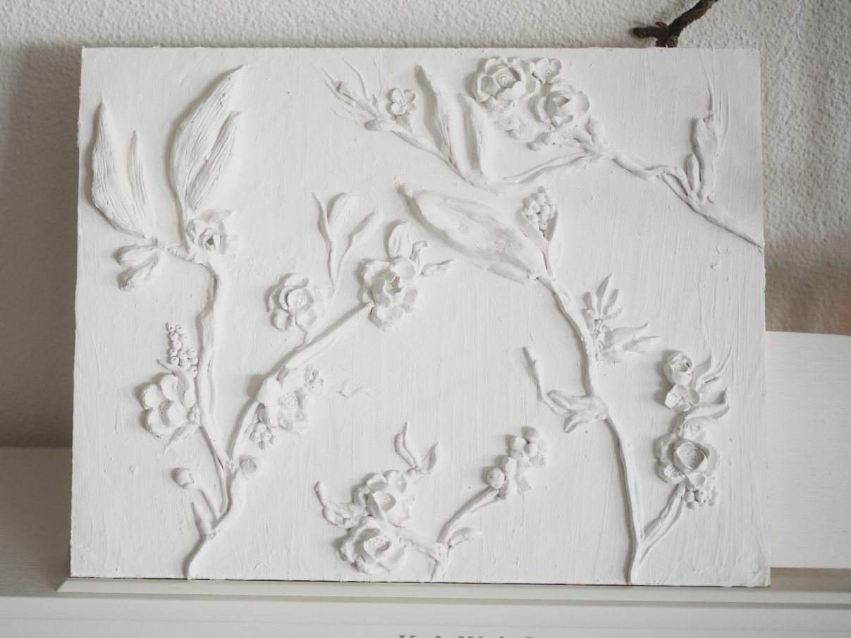 Posters & Illustrations: Gipsrelief Wandbild Botanisch Handarbeit 40x50cm – D'occasion à Volketswil par HeredisAntiques