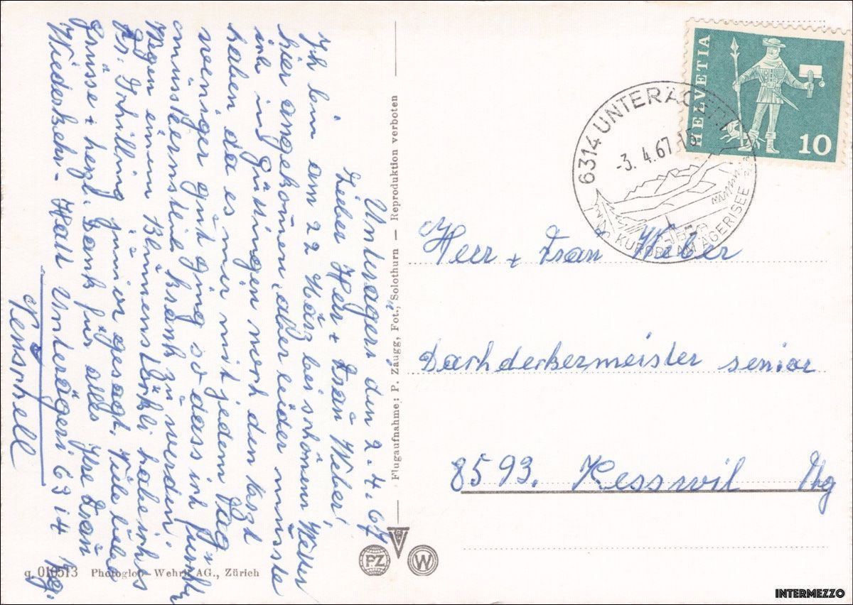 Cartes postales: Unterägeri // Flugbild 1967 – D'occasion à Basel par intermezzo12 1