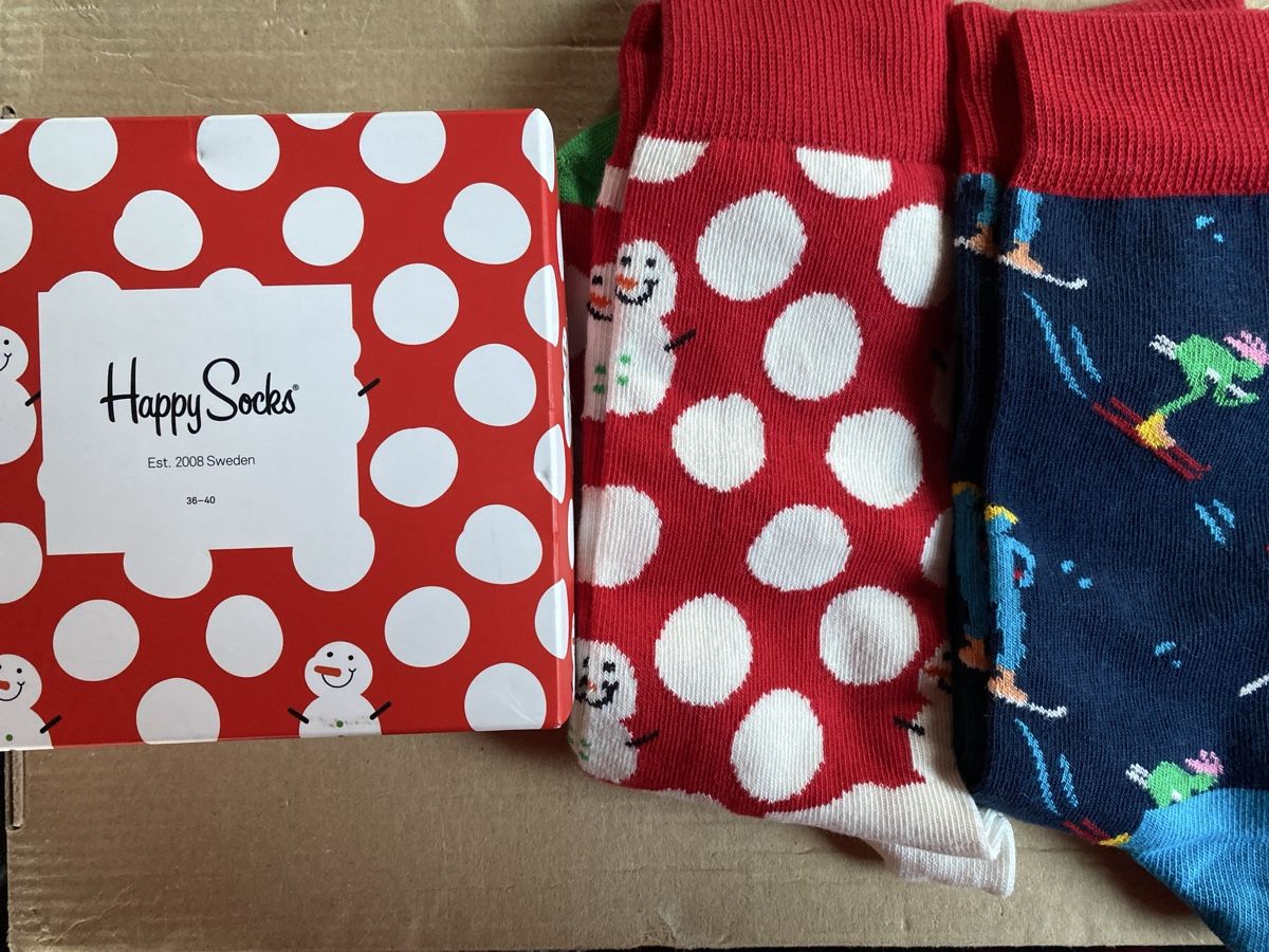 Happy Socks Calze: Happy Socks Box Set, size36-40, winter fun, skiing & snowman – Nuovo e nell'imballaggio originale da Buttikon SZ venduto da Maxwelltime