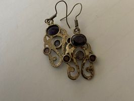 Ohrringe versilbert mit Amethysten