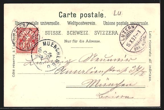 Cartoline postali: Litho Luzern, Totalansicht und Schweizer – Usato da Berlin venduto da bartko-reher 1