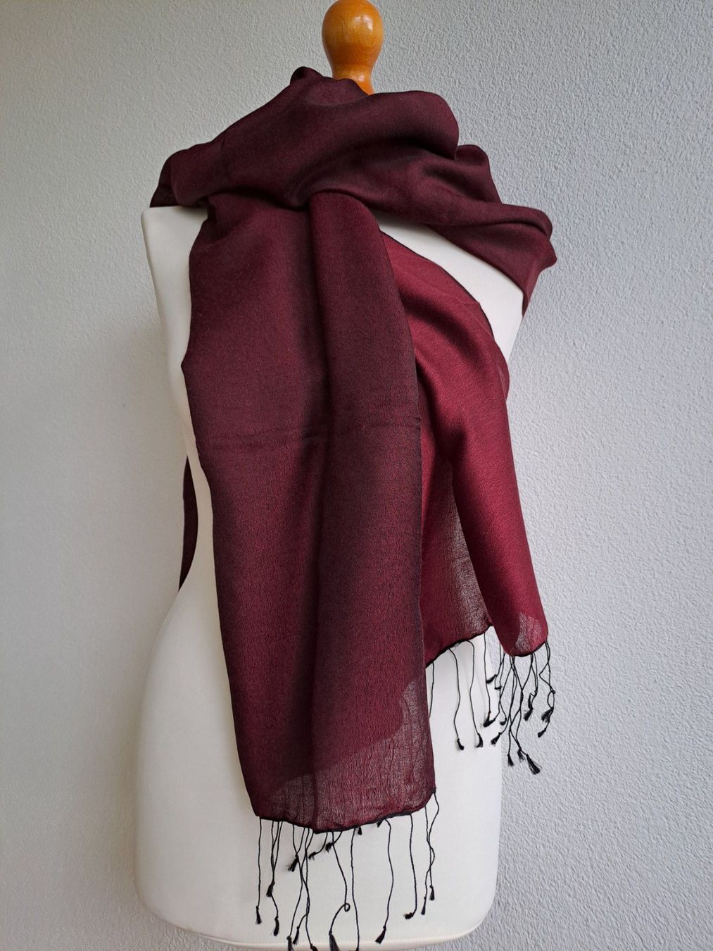 Foulard & Sciarpe: Hauchdünner Pashmina bordeaux-rot – Usato da Volketswil venduto da ronbons 4