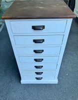 Kommode weiss mit 7 Schubladen Vintage Holzmöbel