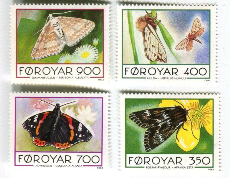 Tous les timbres: Briefmarken "Schmetterlinge". Färöer. – Neuf avec emballage d'origine à Basel par Butsch5