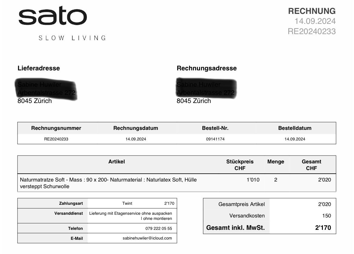 Sato Materassi: Sato Natur-Matratze – Usato da zürich venduto da lifi0406 4