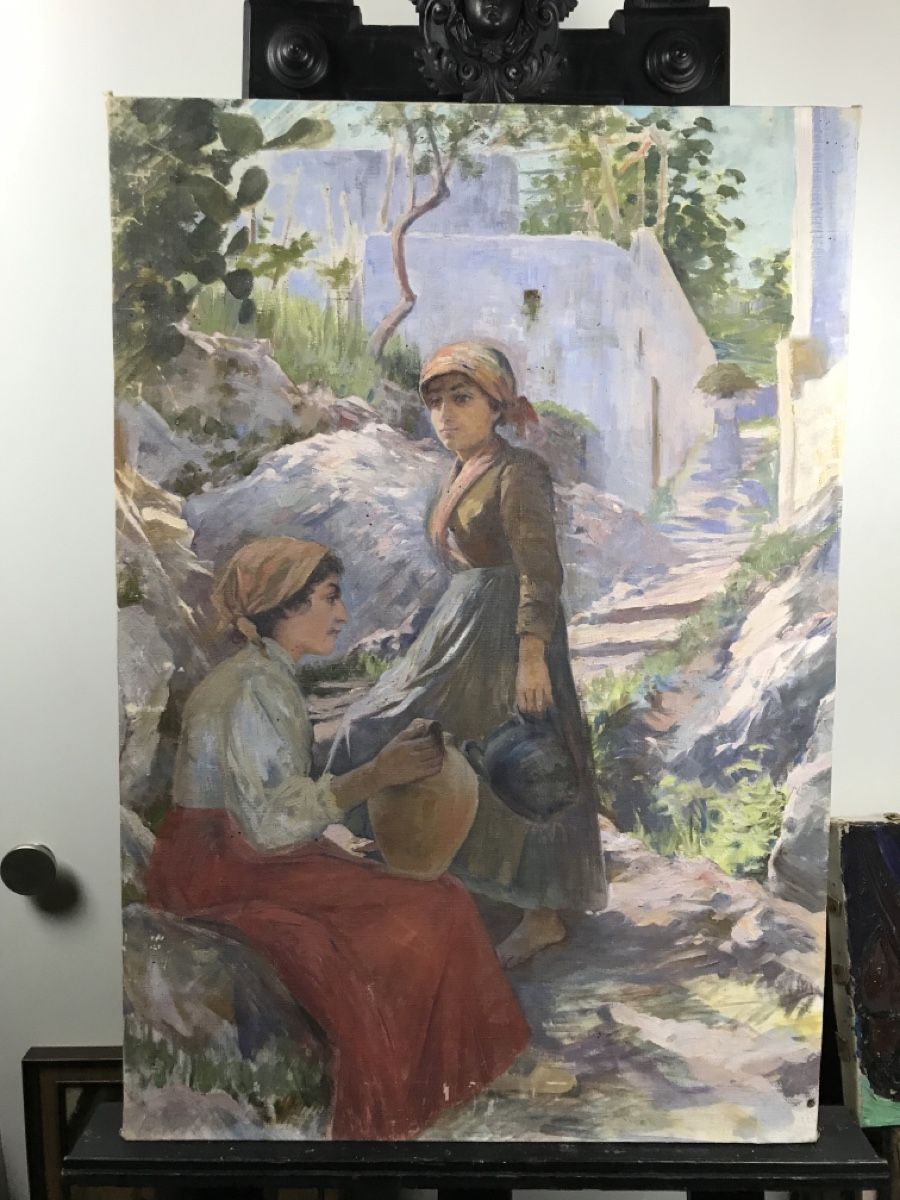 Dipinti: Ölgemälde um 1900 mit Monogramm – Usato da Wolfhalden venduto da SecondAntique 1