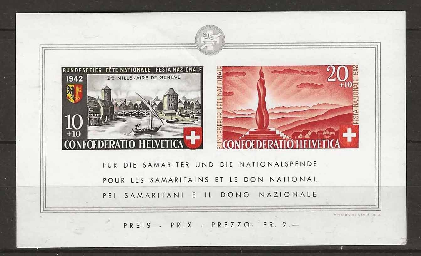 Tutti i francobolli: PP142  - Bloc Pro Patria 1942  ** – Usato da Trélex venduto da Phil_Albert