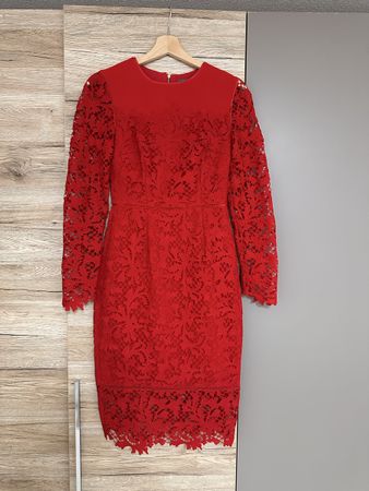 Kleid Phase Eight rot mit Spitze Grösse 36 gut erhalten