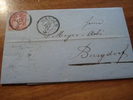 Faltbrief 1870, Wangen BE -Burgdorf, Reisbürstenfabrik Vogel
