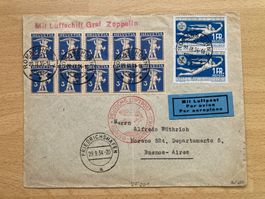 Flugpostbrief Zeppelin 1934 ( ZF 201 ) nach Argentinien