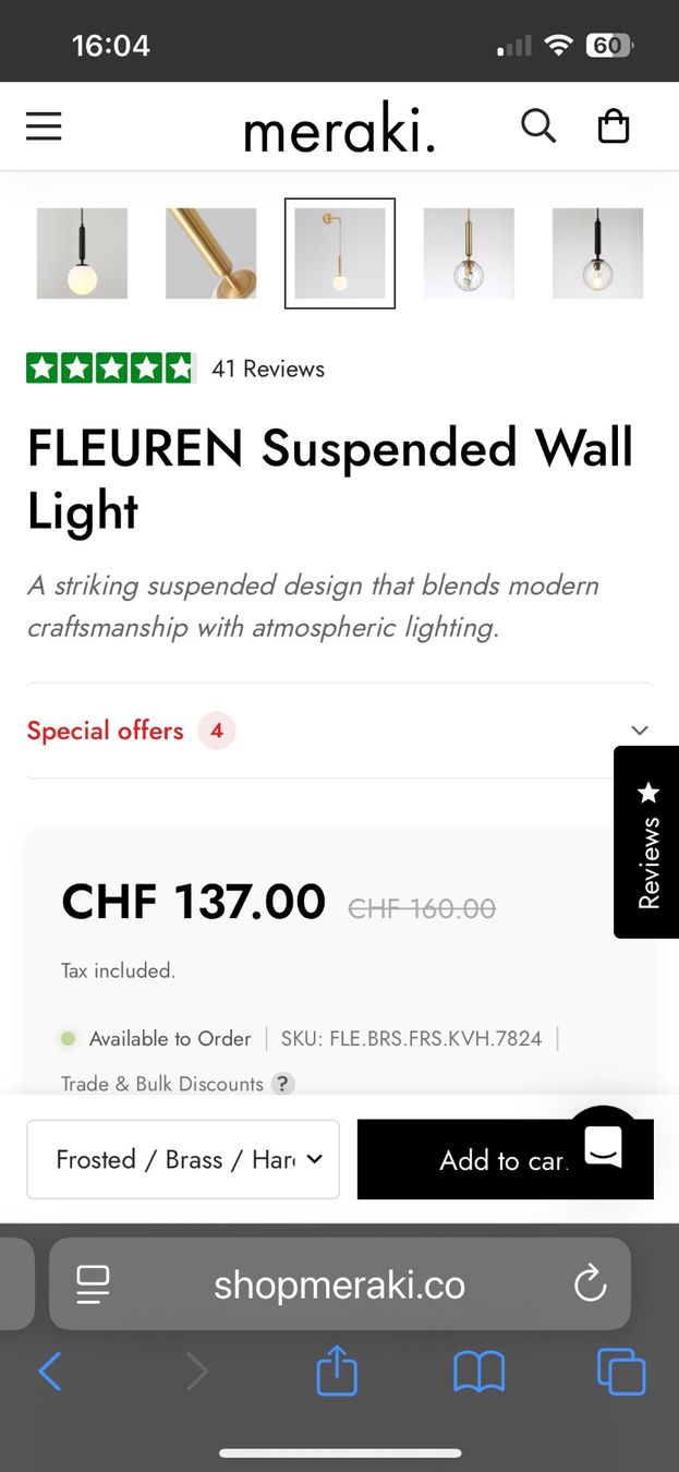 Lampade: Wandlicht – Nuovo e nell'imballaggio originale da Bern venduto da kat_5lkm 1