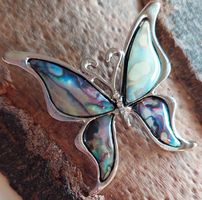 Schöne Vintage Brosche, Schmetterling mit Abalone-Muschel