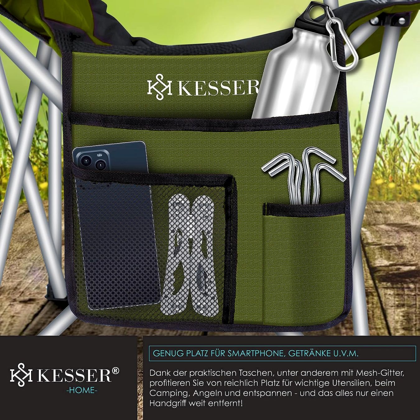 Mobili da campeggio: KESSER Campingstuhl Khaki / Schwarz – Nuovo e nell'imballaggio originale da Bottighofen venduto da zaap 2