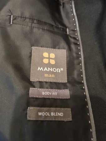 Schöner Anzug Manor WOOL BLEND im edlen Schwarz Gr.44/46 NEU