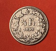 50 Rappen oder 1/2 Fr.1899 B ( Silber ) Auflage Nur 400'000