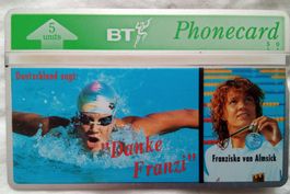 Telefonkarte British Telecom.Franzi von Almsick, ungebraucht