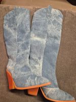 Jeans-Look Cowboy Stiefel Gr. 38 - Der Hingucker!