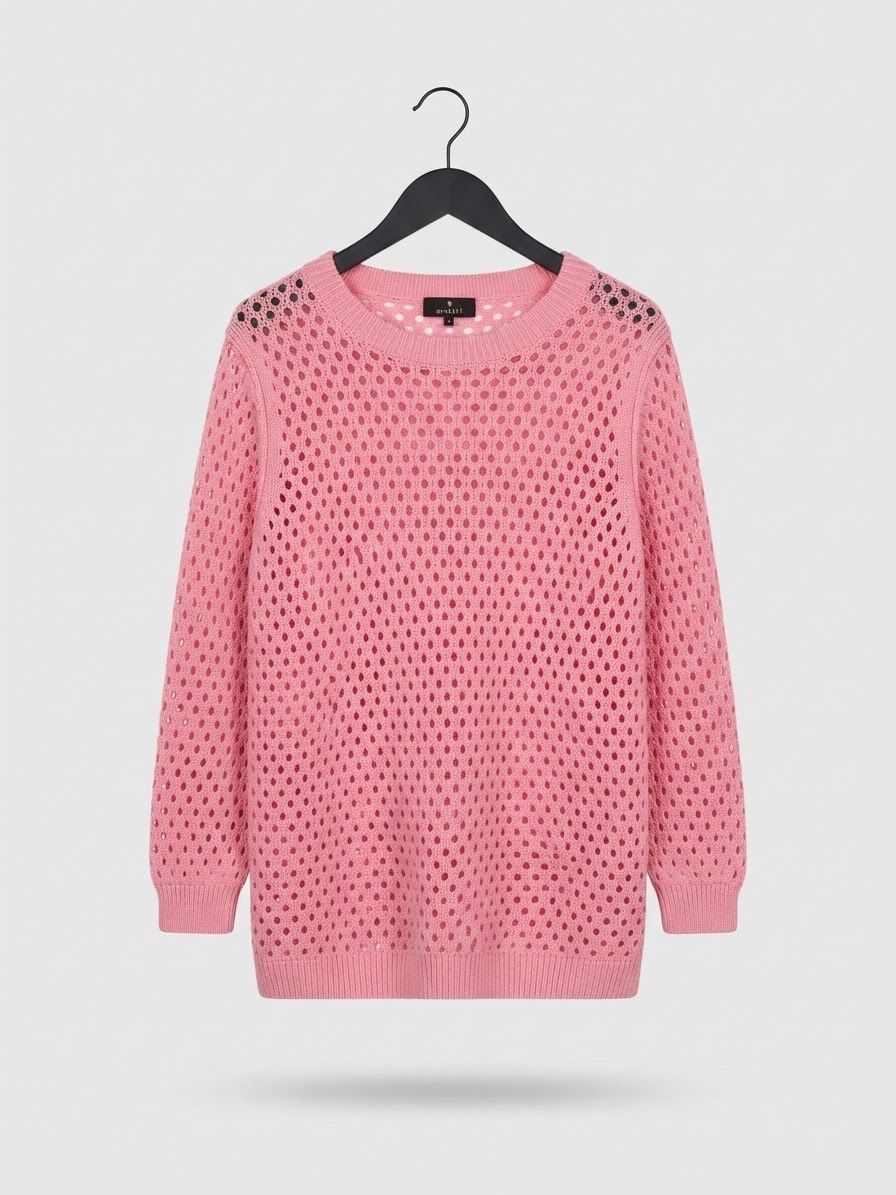 Monari Maglioni & Felpe: Monari Strick Pullover Gr. 44 pink lässiges Lochmuster – Nuovo (secondo la descrizione) da Illnau venduto da Sniwi67