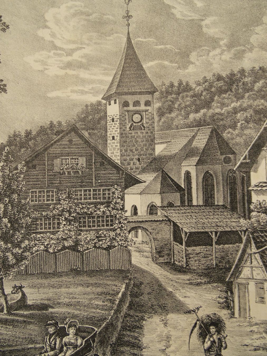Stiche: BERNEGG ST. GALLEN, LITHOGRAPHIE UM 1850 – Gebraucht aus Grüningen von Kartensammler 5