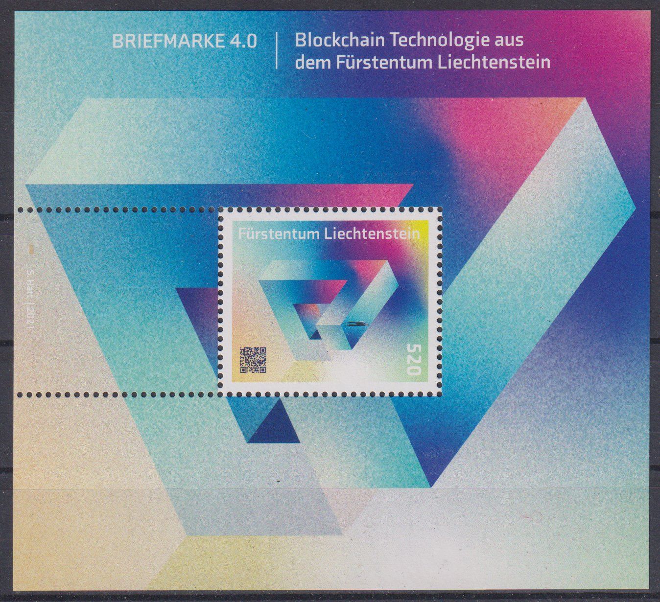Tutti i francobolli: Liechtenstein: Blockchain Briefmarke 4.0 ** – Usato da Eschlikon TG venduto da PhilCon