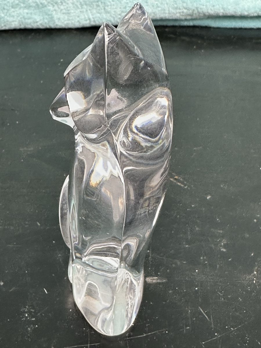 Lambert Bicchieri: Sculpture Chat Cristal Signé Val St Lambert – Usato da Lausanne venduto da artnouveau04 1