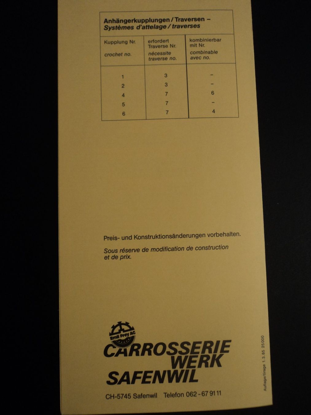 Rover Documenti: Prospekt Preisliste Zubehör Range Rover 1985 – Usato da Schwarzenburg venduto da modelCARama 3