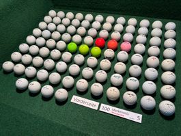 100 gebrauchte Golfbälle Markenmix „Spezial“ (Set 033)