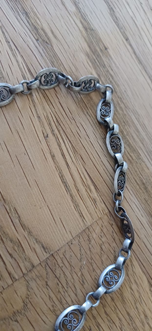 Catenine: Schöne Silber Kette mit Amethyst – Usato da Flawil venduto da Naphtali 1