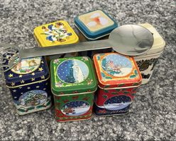 Vintage Teedosen Set, 6 Stück, /Weihnachten Design