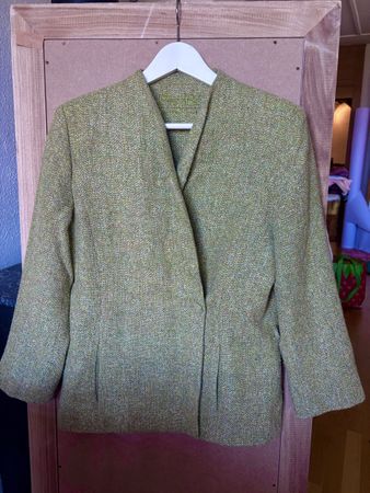 Blazer vert soie mélangée S/M