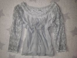 tolle NILE Damen Bluse Gr XS mit SEIDE mit toller Spitze