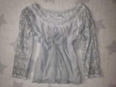 tolle NILE Damen Bluse Gr XS mit SEIDE mit toller Spitze