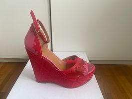 Keilabsatz Sandalen Missoni rot pink Grösse 37 guter Zustand