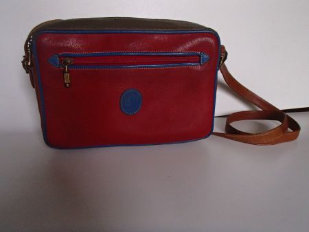 90er Jahre bunte Leder Handtasche "OTTONE GRIMALDI"