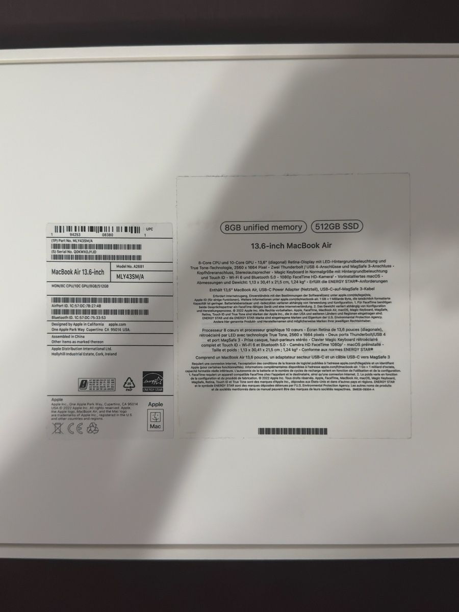 Apple Notebooks: MacBook Air M2 (2022) – Gebraucht aus Therwil von w1ll1_w1ll0w 2