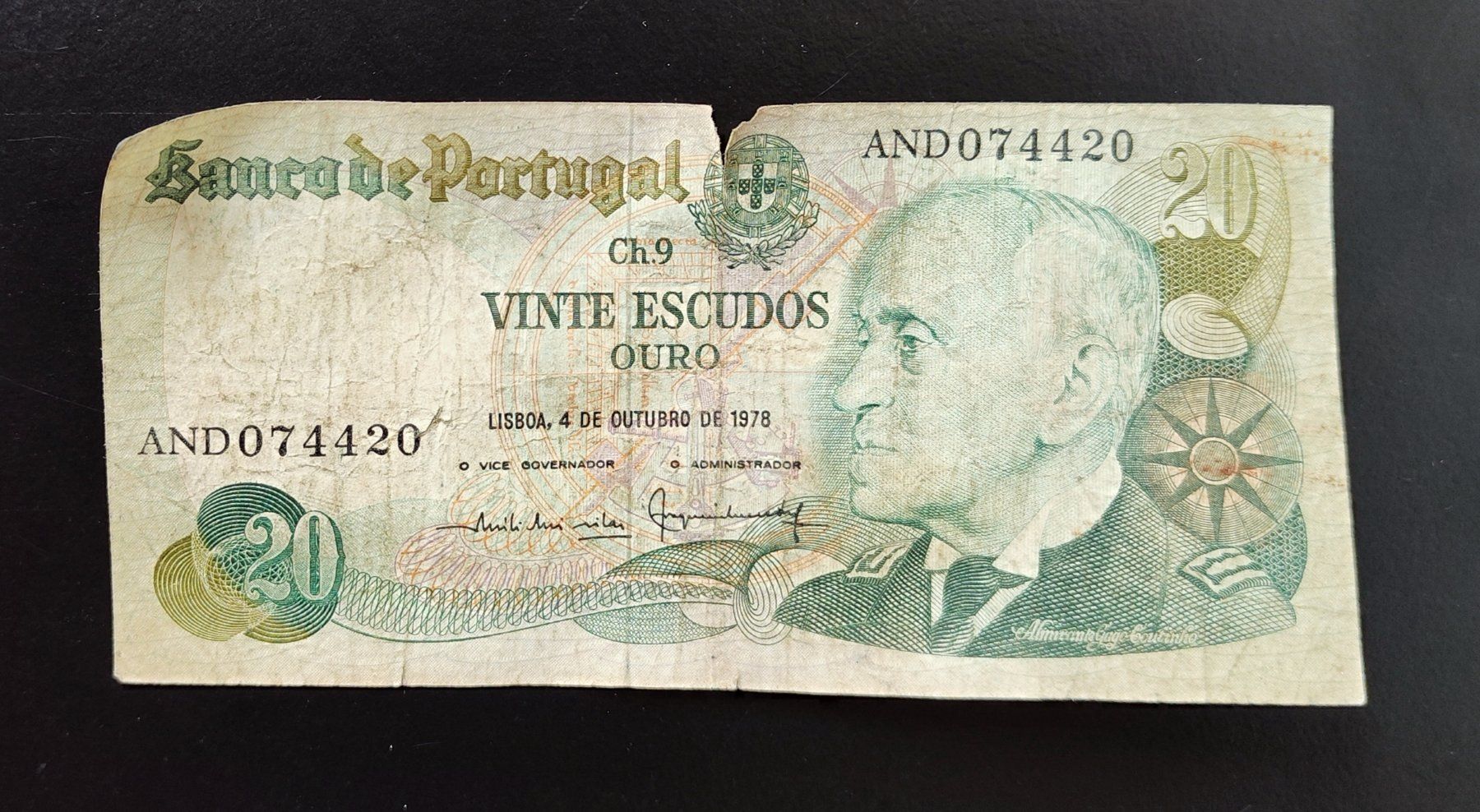 Banknoten: 20 Escudos Portugal Banknote 1978 – Gebraucht aus Lenzburg von Dani_Lenzburg