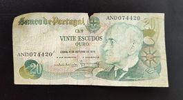 20 Escudos Portugal Banknote 1978