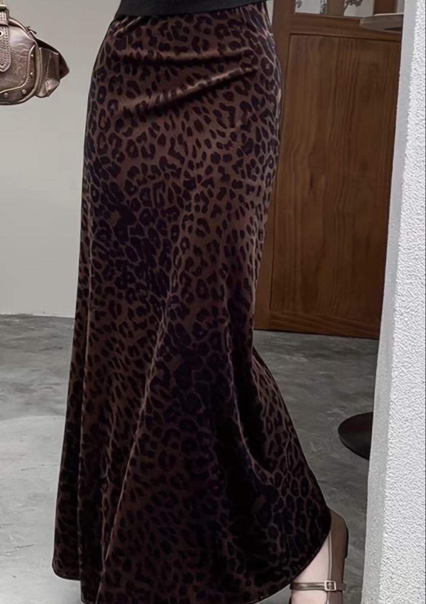 Röcke: Chic Gonna lunga Leopardato velluto-tg L – Neu und originalverpackt aus Gordevio von LanaZimm