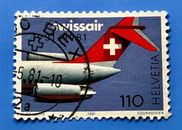 Nr.653   50 Jahre SWISSAIR GESTEMPELT Sonderpostmarken I Bex