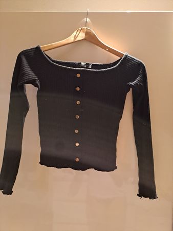 Schwarzes Bershka Rippshirt gr. XS 