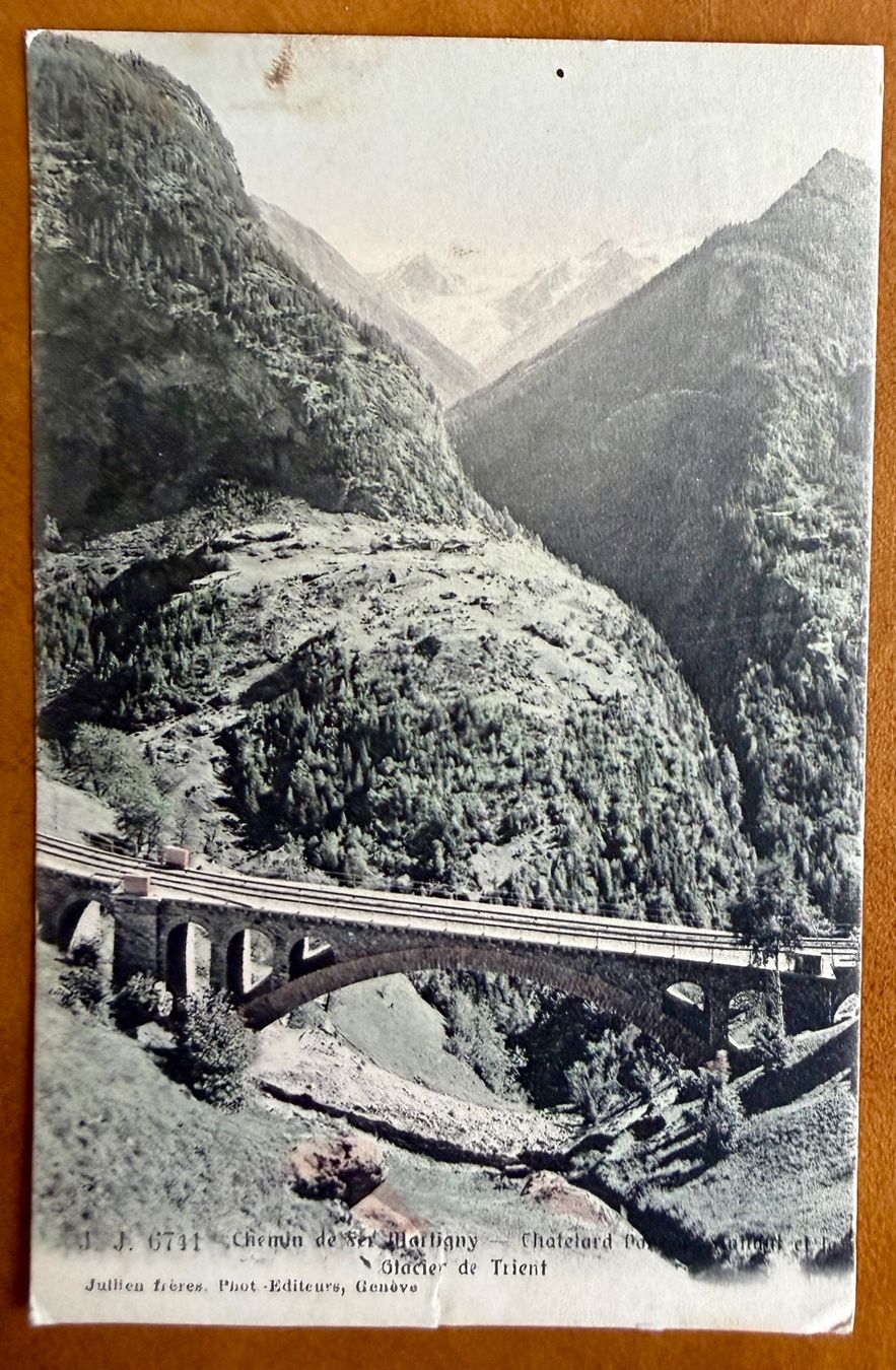 Cartes postales: Martigny - Châtelard  - Viaduc - Glacier de Trient 1908 – D'occasion à Lutry par Ediego