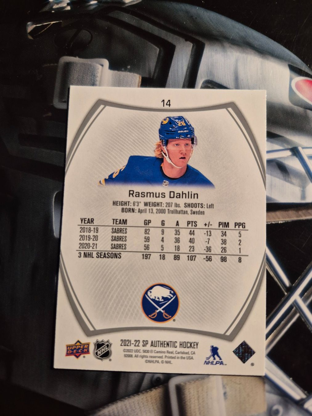 NHL Carte collezionabili: NHL Rasmus Dahlin Buffalo Sabres – Usato da Treiten venduto da Sauber73 1